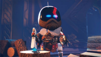 Astro Bot verkleed als God of War