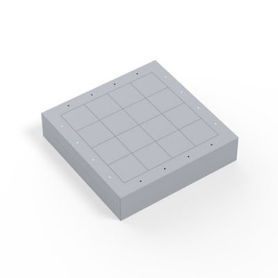 Isometric view of a grey game board