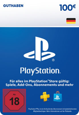 Digitaler PS Store-Geschenkgutschein im Wert von 100 €
