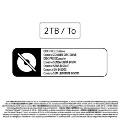 Melding over opslagcapaciteit en PS5 digitale editie console zonder disksleuf