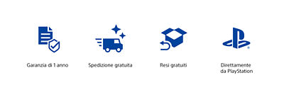 Un anno di garanzia, spedizione gratuita, resi gratuiti, direttamente da playstation 