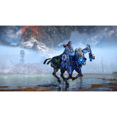 Horizon Zero Dawn Remastered – Screenshot mit Aloy, die auf einer Maschine reitet