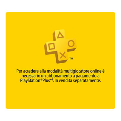 Notifica dell'‏abbonamento PlayStation Plus con i requisiti per il multigiocatore online.