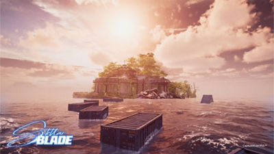 Una città ricoperta di alberi, circondata da un oceano di container galleggianti