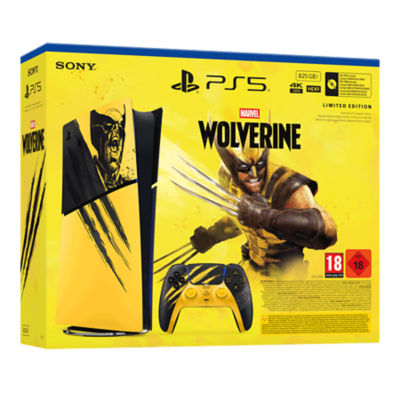 PlayStation®5 Digital Edition Console 825 GB - Marvel’s Wolverine Battle Yellow Limited Edition Bundle 		