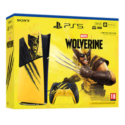 PlayStation®5 Digital Edition Console 825 GB - Marvel’s Wolverine Battle Yellow Limited Edition Bundle 