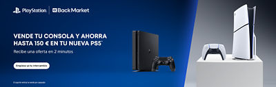 PlayStation y Back Market. Vende tu consola y ahorra hasta 150 € en tu nueva PS5®. Recibe una oferta en 2 minutos. Empieza ya tu intercambio. El soporte vertical se vende por separado.