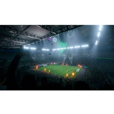 A celebration of fireworks above a football stadium