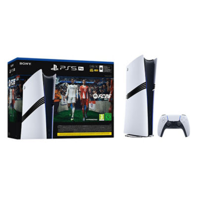 La confezione bianca mostra l'immagine di EA SPORTS FC 26 accanto a una console PS5 bianca e un controller wireless DualSense bianco