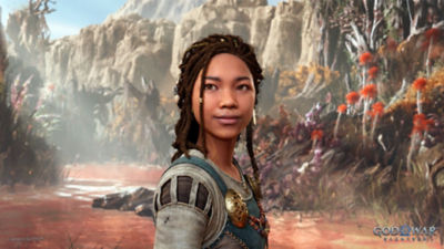 Atreus mit Brok, einem blauen Zwerg