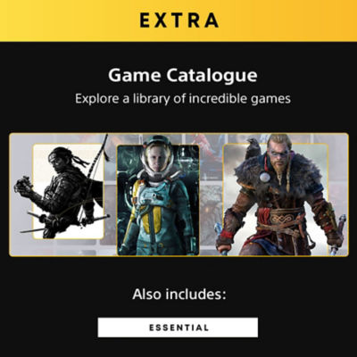 Extra. Game Catalogue: Explore a library of incredible games. Also includes Essential.