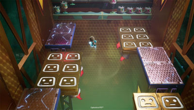 Sackboy se déplace avec difficulté sur une plateforme