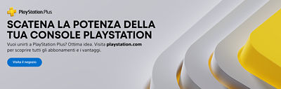 Scatena la potenza della tua console playstation. Vuoi unirti a PlayStation Plus? Visita playstation.com per scoprire tutti gli abbonamenti e i vantaggi.