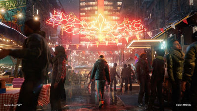 Der neue Spider-Man, Miles Morales, läuft durch die Straßen von New York