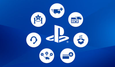 Icons of all the benefits of shopping directly from PlayStation
