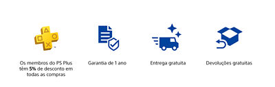 Um ano de garantia, entrega gratuita, devolução gratuita, diretamente da playstation 