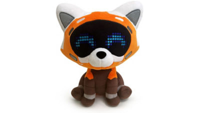 A red panda Bot plushie facing forwards
