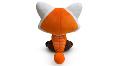 Back view of Red Panda bot plushie 