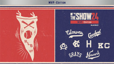 MLB the Show 24 MVP digital edition key art featuring the Negro-League team logos