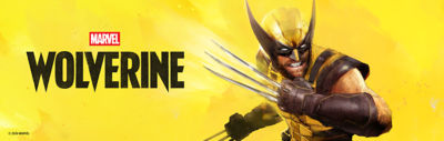 Key art for Marvel Wolverine featuring Wolverine in his iconic yellow suit with claws extended against a bright yellow background beside the Marvel Wolverine logo.
