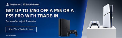 Get up to $155 off a PS5 or PS5 Pro with trade-in. Get an offer in just 2 minutes. Click here to start your trade-in on Back Market now.