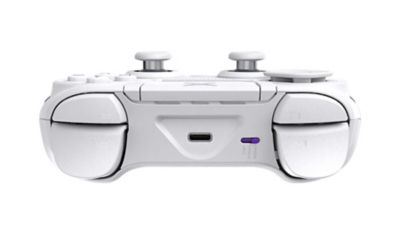 White Victrix controller triggers facing forward