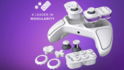 A view of the Victrix controller buttons which can be swapped 