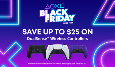 Black Friday Save up to $25 on DualSense Controllers. Ends 11/28.