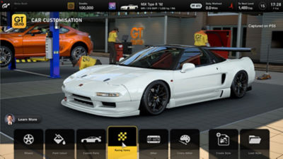 Image from Gran Turismo 7's car customization screen adding race items