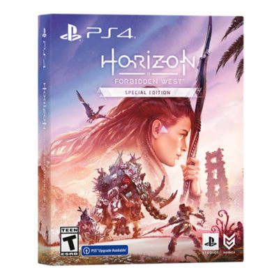 PS4 Horizon Forbidden West box art featuring Aloy holding a spear