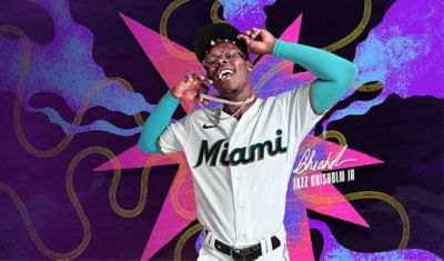 MLB The Show 23 game art featuring Jazz Chisholm JR.