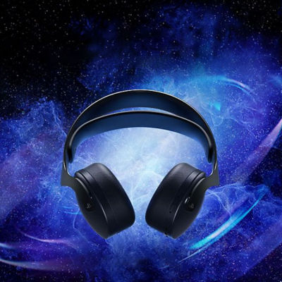 Midnight black Pulse 3D headset floating in space