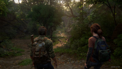 PC The Last of Us Part 1 Joel and Ellie in the Forest.