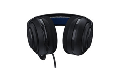 Overhead view of the Turtle Beach Atlas headset laid flat, showing circular earcups and braided headband.